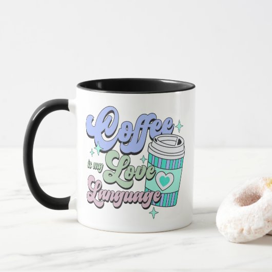 Koffie is mijn liefdestaal mok (Met donut)
