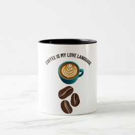 koffie is mijn liefdestaal mok/funny koffie liefhe tweekleurige koffiemok