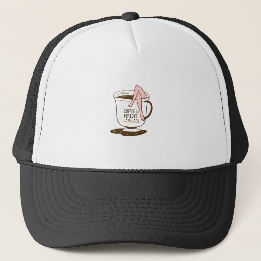 Koffie is mijn liefdestaal trucker pet (Voorkant)