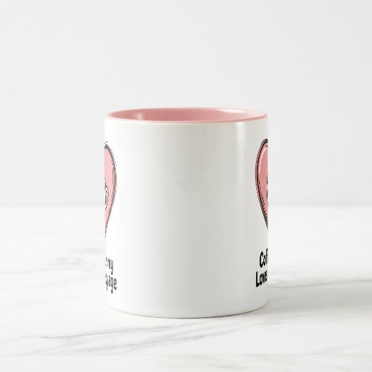 Koffie is mijn liefdestaal tweekleurige koffiemok (Center)