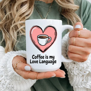 Koffie is mijn liefdestaal tweekleurige koffiemok