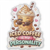 Koffie Is Mijn Persoonlijkheid Op Maat Gemaakte Vi Sticker (Voorkant)