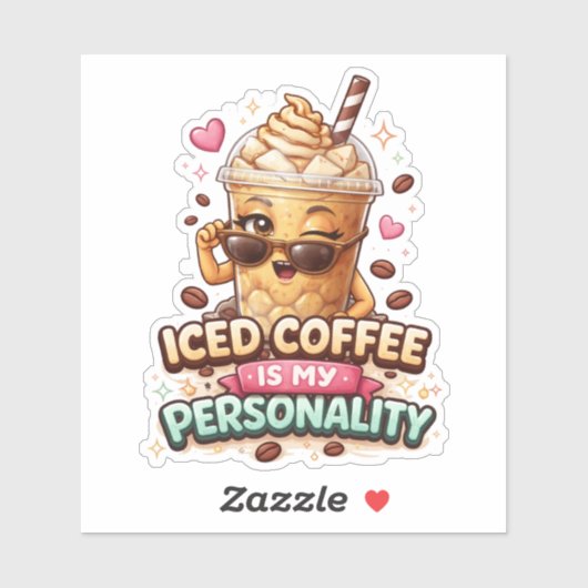 Koffie Is Mijn Persoonlijkheid Op Maat Gemaakte Vi Sticker (Vel)