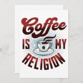 Koffie is mijn religie - grappig feestdagenkaart (Voorkant / Achterkant)