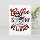 Koffie is mijn religie - grappig feestdagenkaart (Staand voorkant)