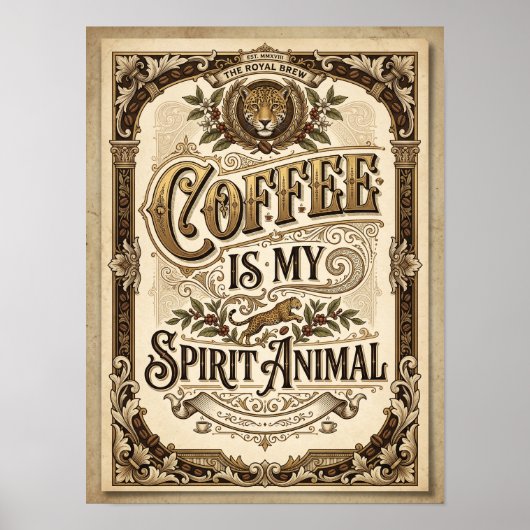 koffie is mijn spirituele dier poster (Voorkant)