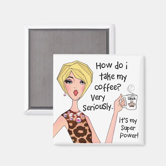 Koffie is mijn superkracht! magneet (Voorkant / Achterkant)