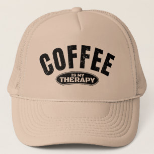 koffie is mijn therapie cafeïne grappige typografi trucker pet