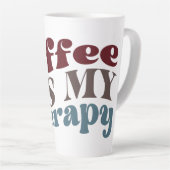 Koffie is mijn therapie latte mok (Rechterhoek)