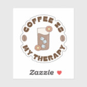 Koffie is Mijn Therapie Retro Sticker (Vel)