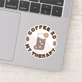Koffie is Mijn Therapie Retro Sticker