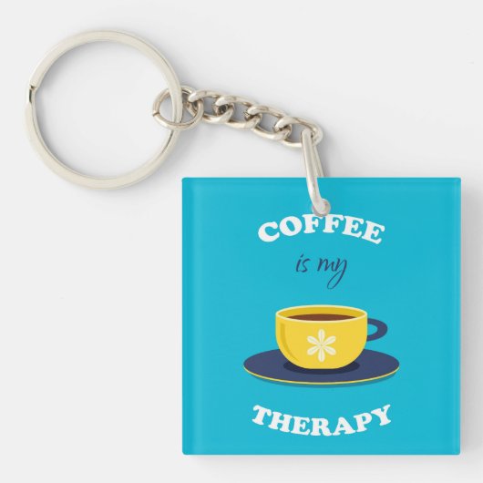 Koffie is mijn therapie Sleutelhanger (voorkant)
