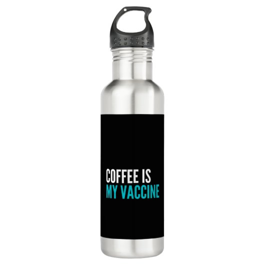 Koffie is mijn vaccin waterfles (Voorkant)