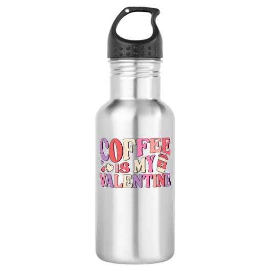 koffie is mijn valentijn (2) waterfles (Voorkant)
