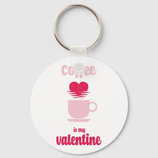 Koffie is mijn Valentijn | Funny valentijn gift Sleutelhanger (Voorkant)