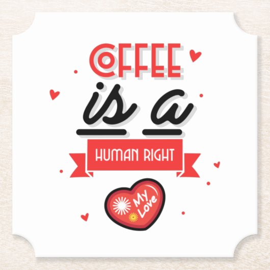 Koffie is mijn Valentijn Kartonnen Onderzetters (Voorkant)