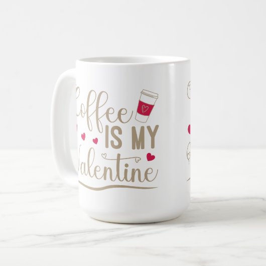 Koffie is mijn Valentijn Koffiemok (Voorkant links)