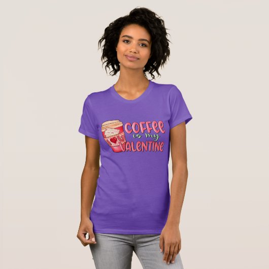 Koffie is mijn Valentijn Love Coffee Fun T-shirt (Voorkant volledig)