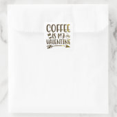 Koffie is mijn valentijn vierkante sticker (Tas)