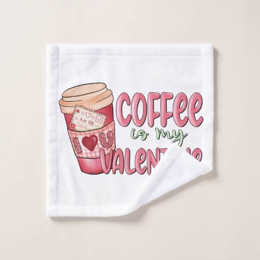 Koffie Is Mijn Valentijn Washandje (Wasdoekje)
