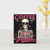 Koffie Is Mijn Valentijnskelet Valentijnsdag Grapp Kaart (Gele Bloem)
