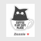 Koffie Is Mijn Veilige Plek Sticker (Vel)