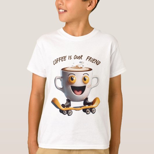 Koffie is onze vriend t-shirt (Voorkant)
