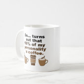 Koffie is Persoonlijkheid Grappige Mok of Reisbeke (Voorkant links)