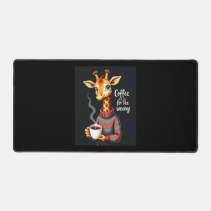 Koffie is voor de vermoeide Giraffe Coffee Lover Bureaumat