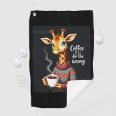 Koffie is voor de vermoeide Giraffe Coffee Lover Golfhanddoek (Insitu)