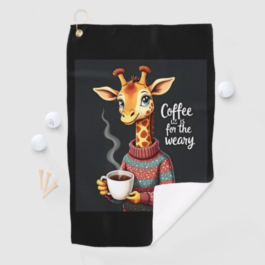 Koffie is voor de vermoeide Giraffe Coffee Lover Golfhanddoek (Insitu)