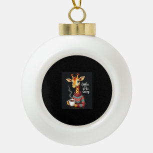 Koffie is voor de vermoeide Giraffe Coffee Lover Keramische Bal Ornament
