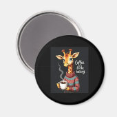 Koffie is voor de vermoeide Giraffe Coffee Lover Magneet (Voorkant / Achterkant)