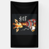 Koffie is voor de vermoeide Giraffe Coffee Lover Spandoek (Verticaal)