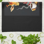 Koffie is voor de vermoeide Giraffe Coffee Lover Theedoek (Gevouwen)