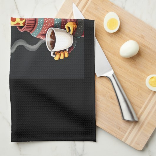 Koffie is voor de vermoeide Giraffe Coffee Lover Theedoek (Quarter Fold)