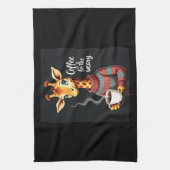 Koffie is voor de vermoeide Giraffe Coffee Lover Theedoek (Verticaal)