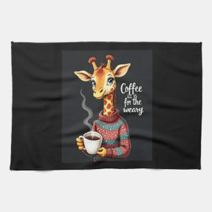 Koffie is voor de vermoeide grappige giraffe koffi theedoek