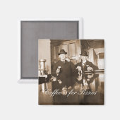 Koffie is voor Sissies 1890 Mannen Drink bier Magneet (Voorkant / Achterkant)