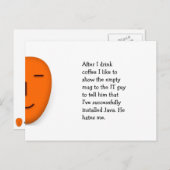 Koffie. IT man. Java. - Een glimlach-Briefkaart ve Briefkaart (Voorkant / Achterkant)