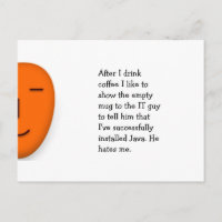 Koffie. IT man. Java. - Een glimlach-Briefkaart ve