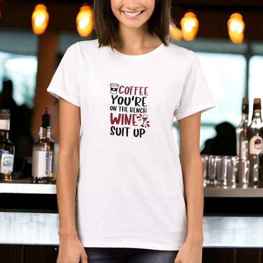 Koffie Je bent op de bank Wijnpak Up Funny Wine T-shirt