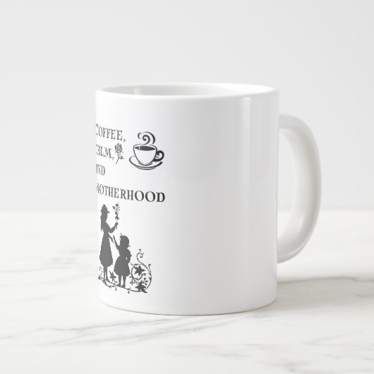 Koffie Kalm Moederschap Silhouet Art Grote Koffiekop (Voorkant rechts)