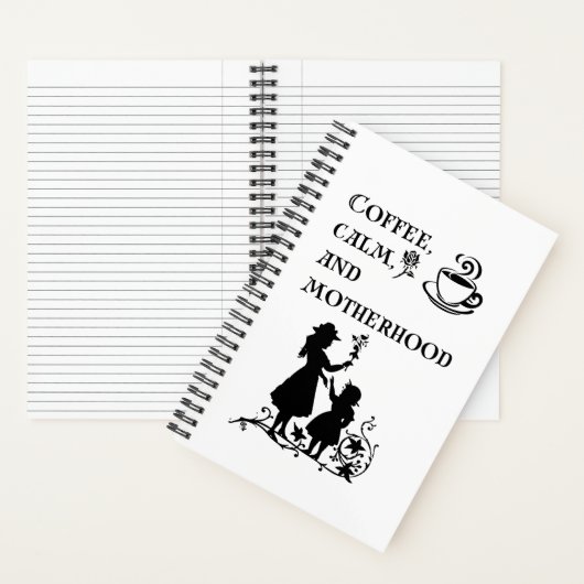 Koffie Kalm Moederschap Silhouet Art Notitieboek (Binnen)