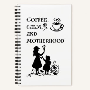 Koffie Kalm Moederschap Silhouet Art Notitieboek