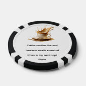 Koffie kalmeert de ziel poker chips (Enkel)