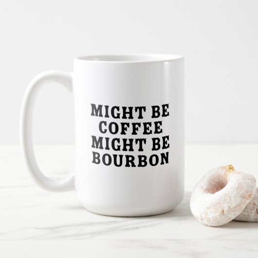 Koffie kan bourbon zijn koffiemok (Met donut)