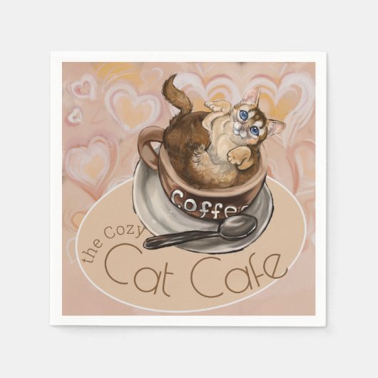 Koffie Kat Cafe Servet (Voorkant)