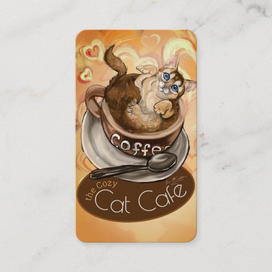 Koffie Kat Cafe Visitekaartje (Voorkant)