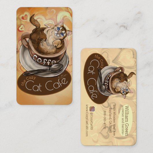 Koffie Kat Cafe Visitekaartje (Voorkant / Achterkant)
